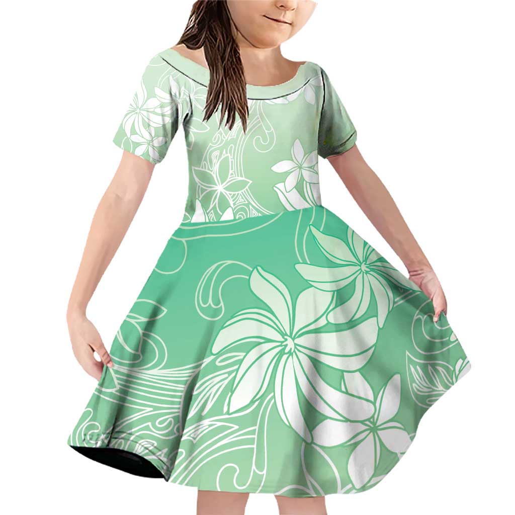 Tiare Tahiti Family Matching Off Shoulder Short Dress and Hawaiian Shirt Matcha Polynesia Motifs - Polynesian Pride