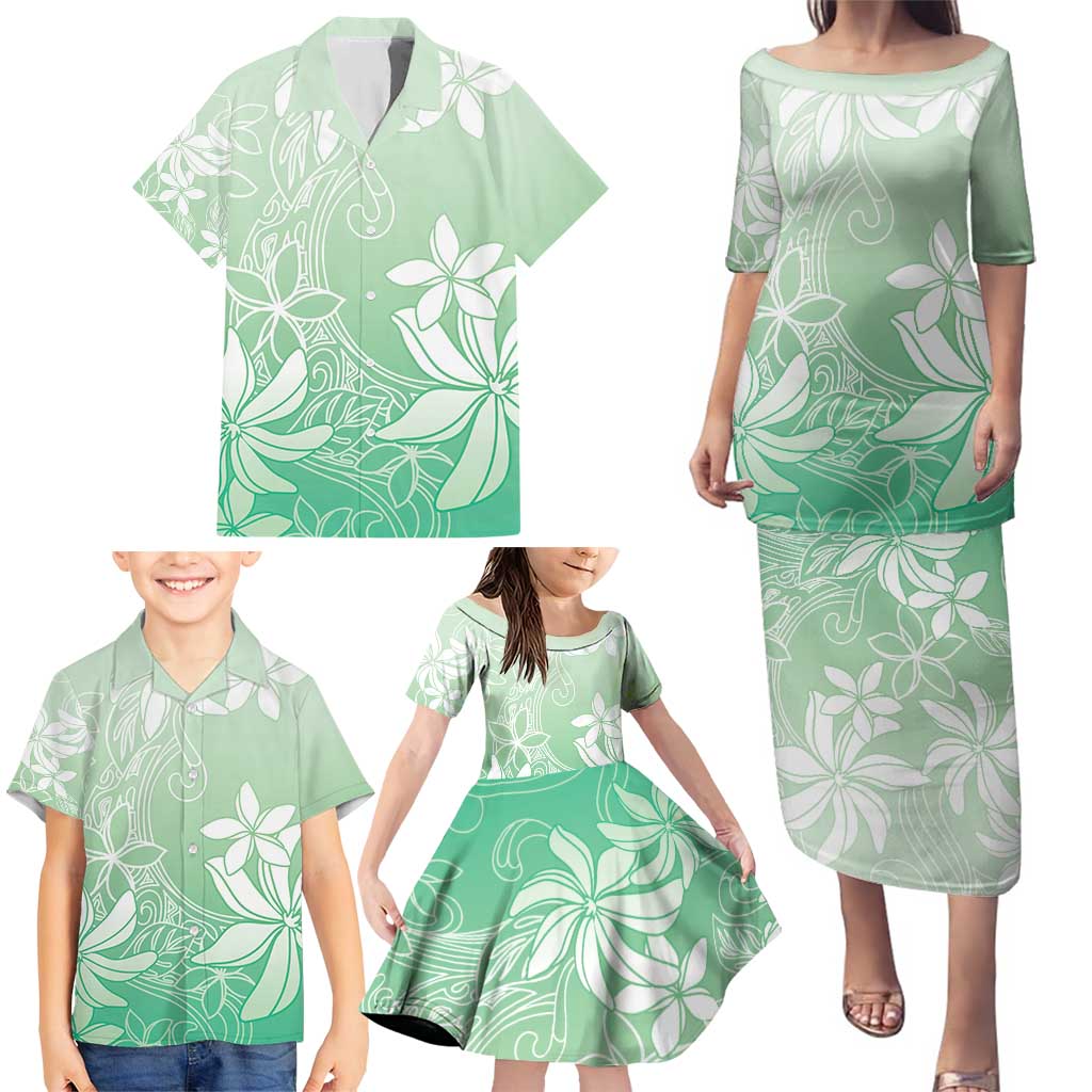 Tiare Tahiti Family Matching Puletasi and Hawaiian Shirt Matcha Polynesia Motifs LT05 - Polynesian Pride