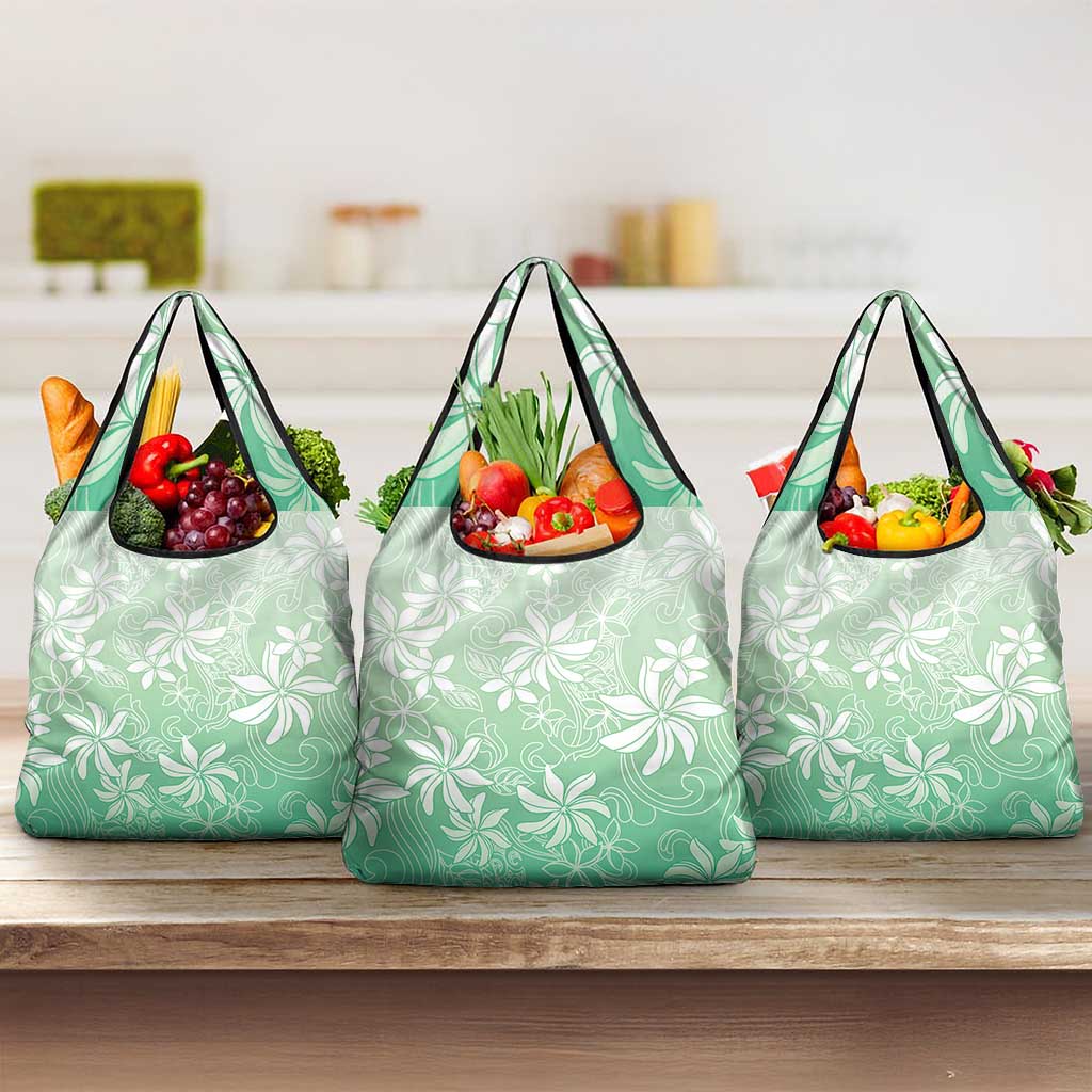 Tiare Tahiti Grocery Bag Matcha Polynesia Motifs LT05 3-pack One Size Green - Polynesian Pride