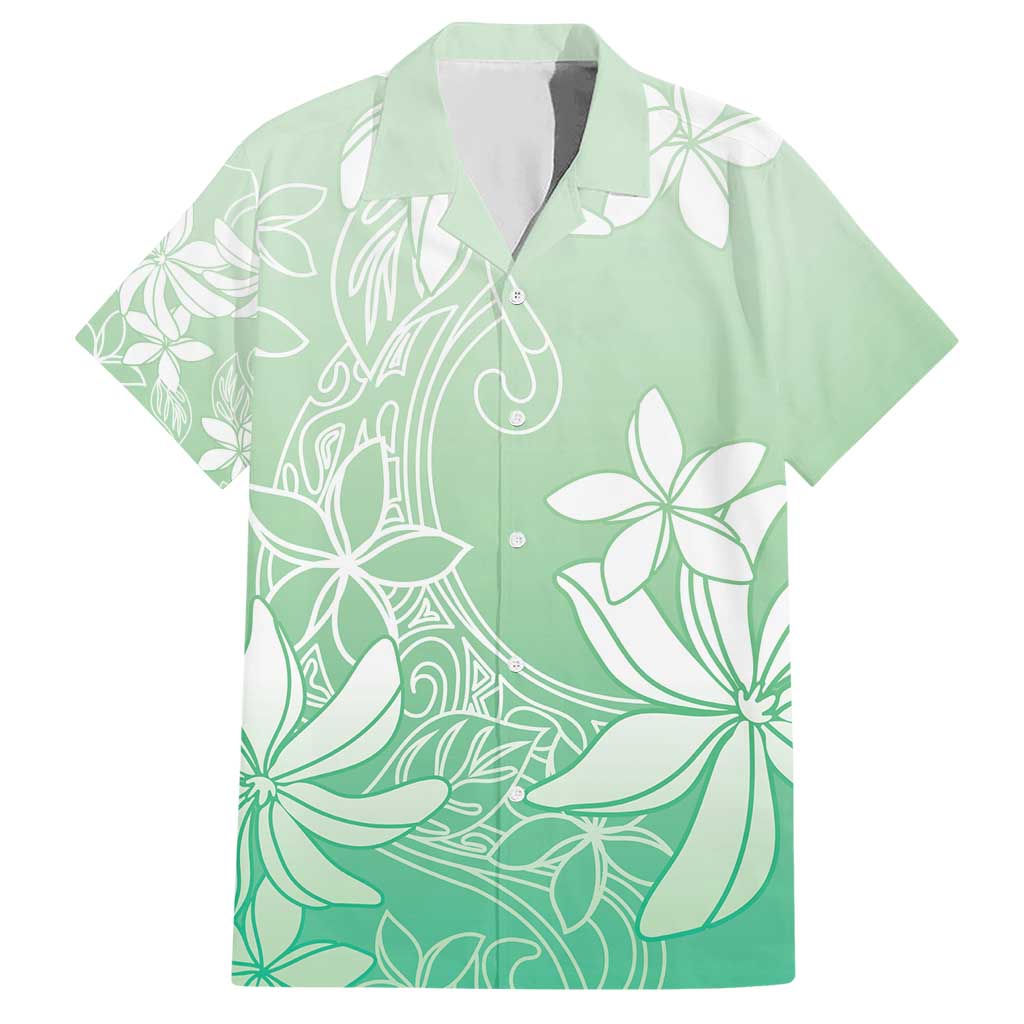Tiare Tahiti Hawaiian Shirt Matcha Polynesia Motifs LT05 Green - Polynesian Pride