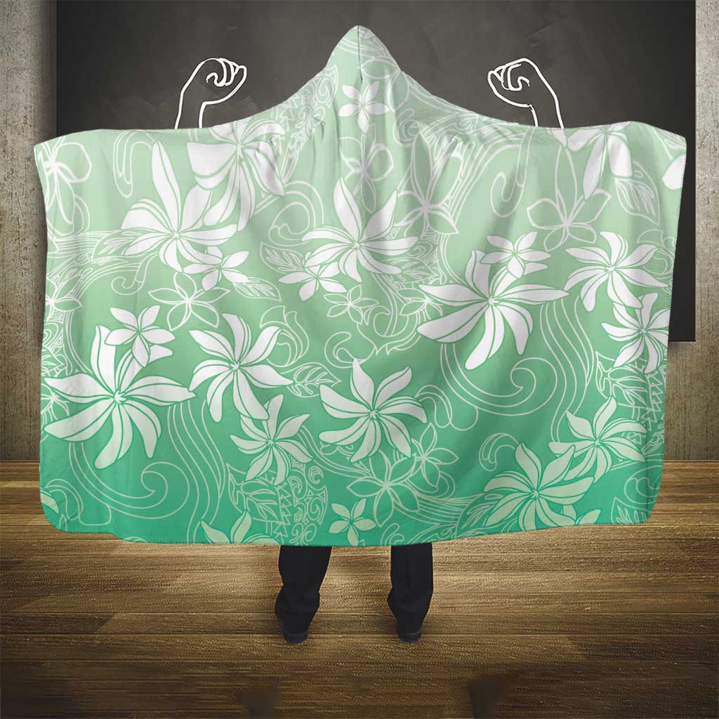 Tiare Tahiti Hooded Blanket Matcha Polynesia Motifs - Polynesian Pride