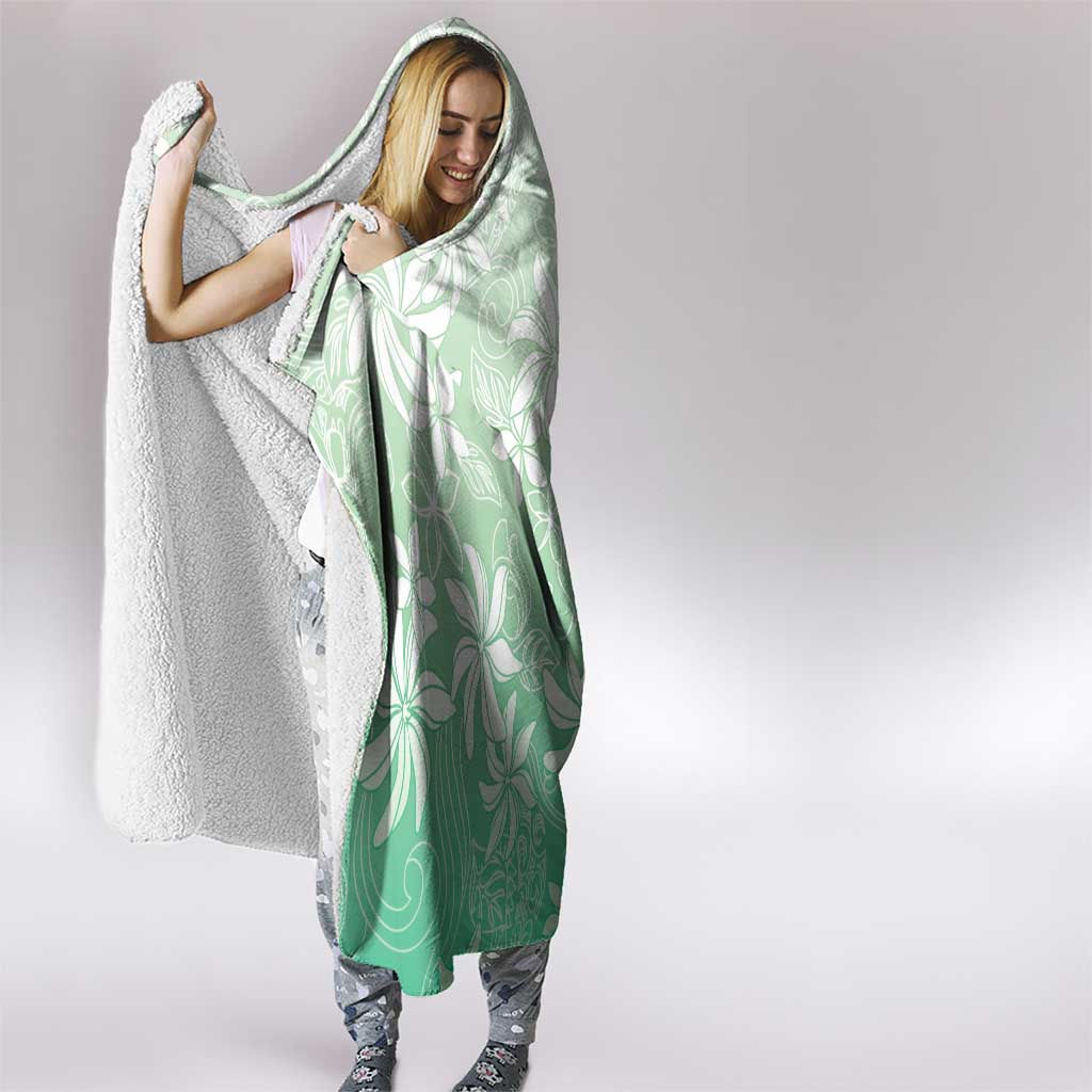 Tiare Tahiti Hooded Blanket Matcha Polynesia Motifs - Polynesian Pride