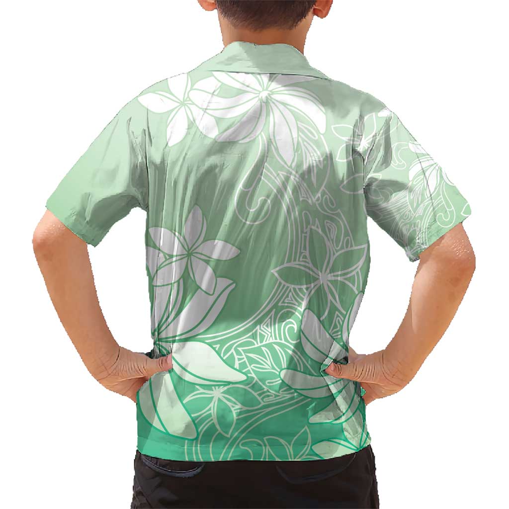 Tiare Tahiti Kid Hawaiian Shirt Matcha Polynesia Motifs LT05 - Polynesian Pride