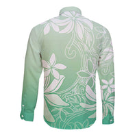 Tiare Tahiti Long Sleeve Button Shirt Matcha Polynesia Motifs LT05 - Polynesian Pride