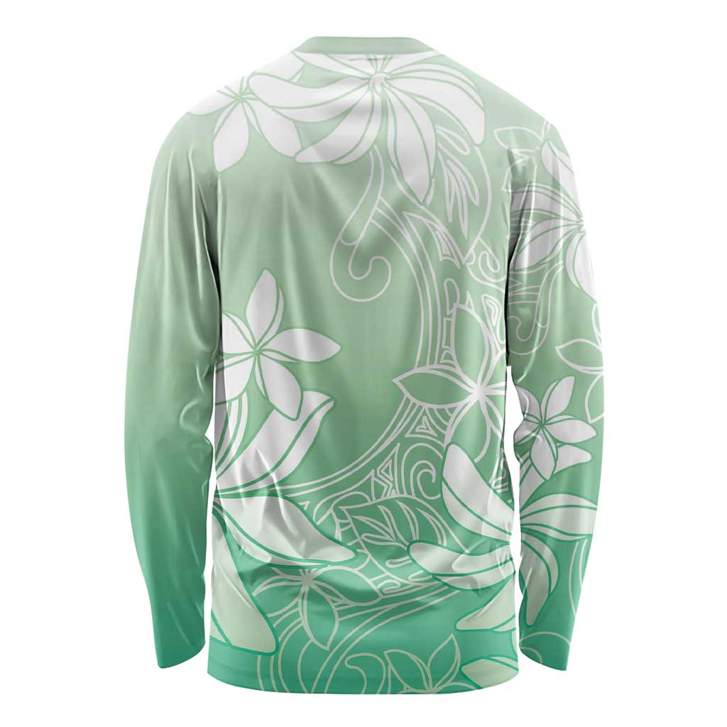 Tiare Tahiti Long Sleeve Shirt Matcha Polynesia Motifs LT05 - Polynesian Pride