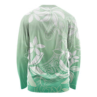 Tiare Tahiti Long Sleeve Shirt Matcha Polynesia Motifs LT05 - Polynesian Pride