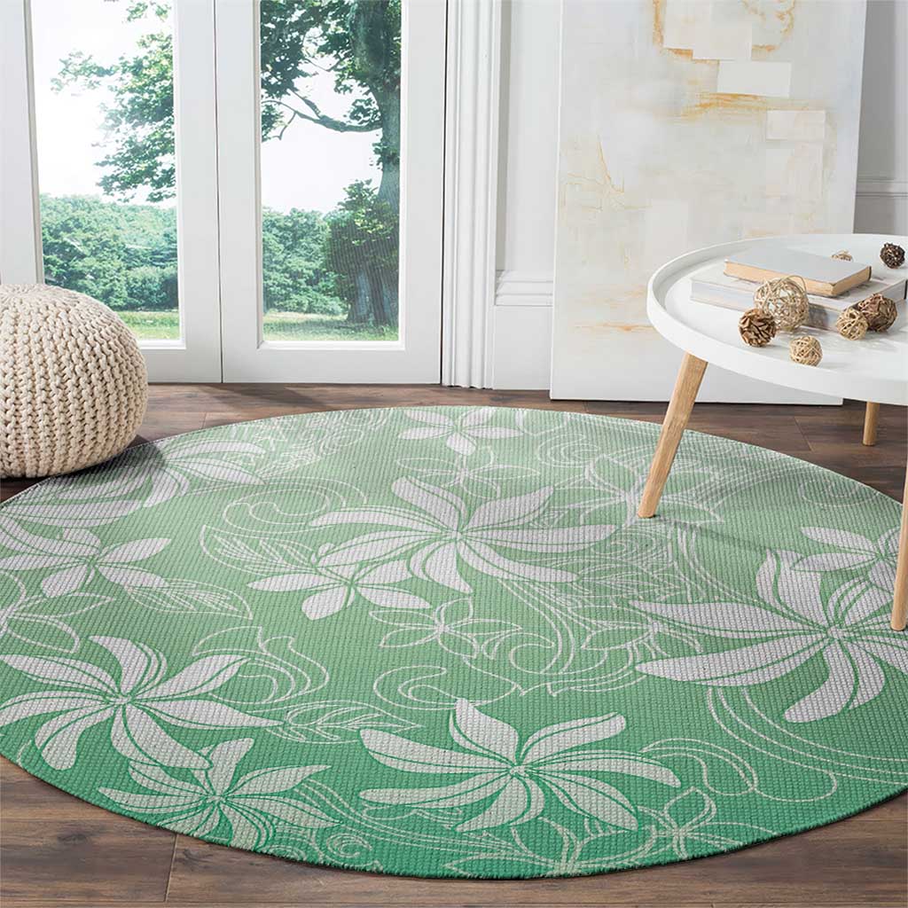 Tiare Tahiti Round Carpet Matcha Polynesia Motifs - Polynesian Pride