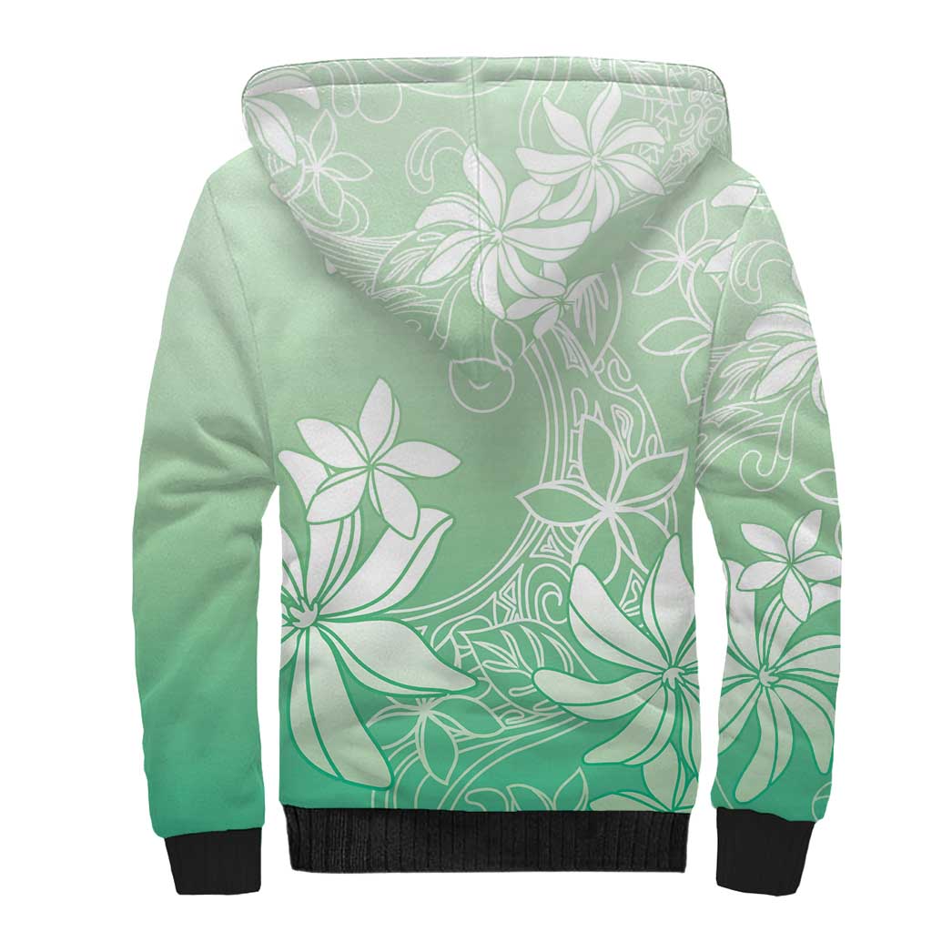 Tiare Tahiti Sherpa Hoodie Matcha Polynesia Motifs LT05 - Polynesian Pride