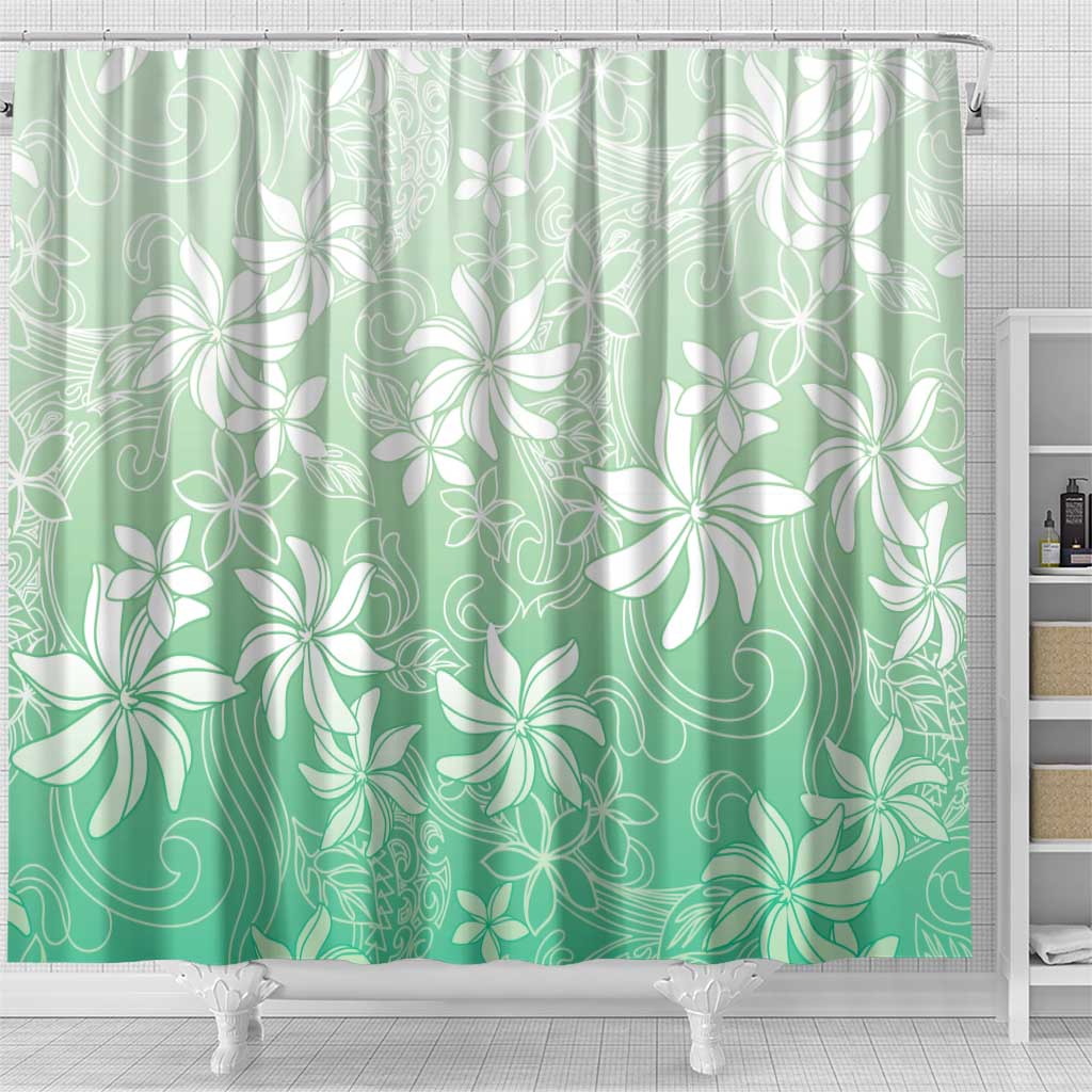 Tiare Tahiti Shower Curtain Matcha Polynesia Motifs - Polynesian Pride