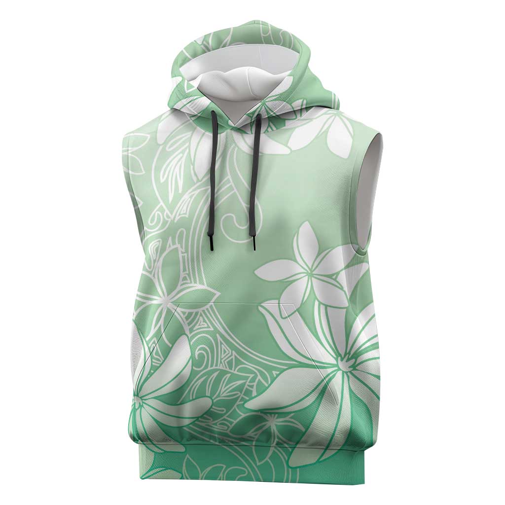 Tiare Tahiti Sleeveless Hoodie Matcha Polynesia Motifs LT05 Green - Polynesian Pride