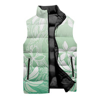 Tiare Tahiti Sleeveless Puffer Jacket Matcha Polynesia Motifs LT05 - Polynesian Pride