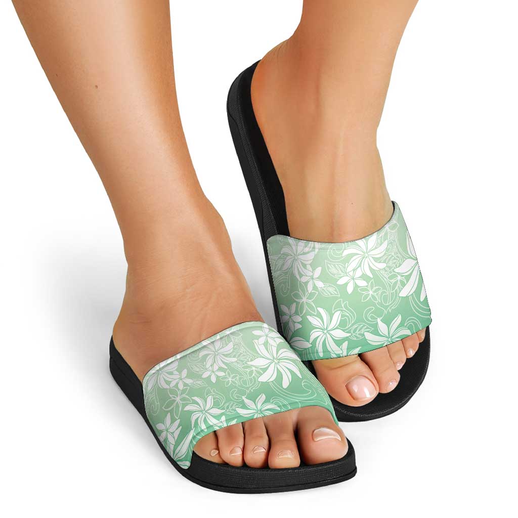 Tiare Tahiti Slide Sandals Matcha Polynesia Motifs LT05 - Polynesian Pride