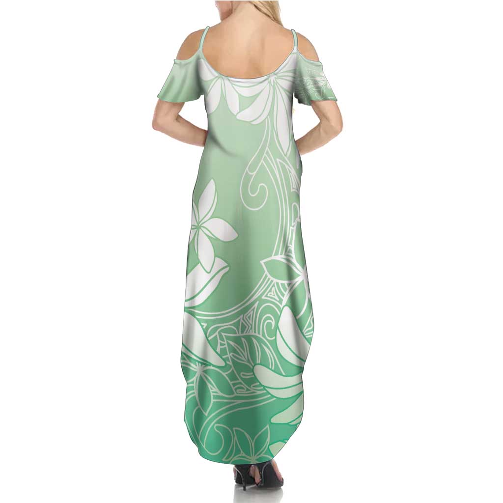 Tiare Tahiti Summer Maxi Dress Matcha Polynesia Motifs LT05 - Polynesian Pride