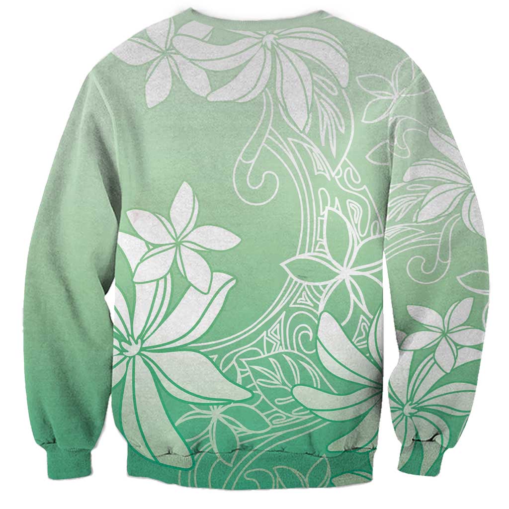 Tiare Tahiti Sweatshirt Matcha Polynesia Motifs LT05 - Polynesian Pride