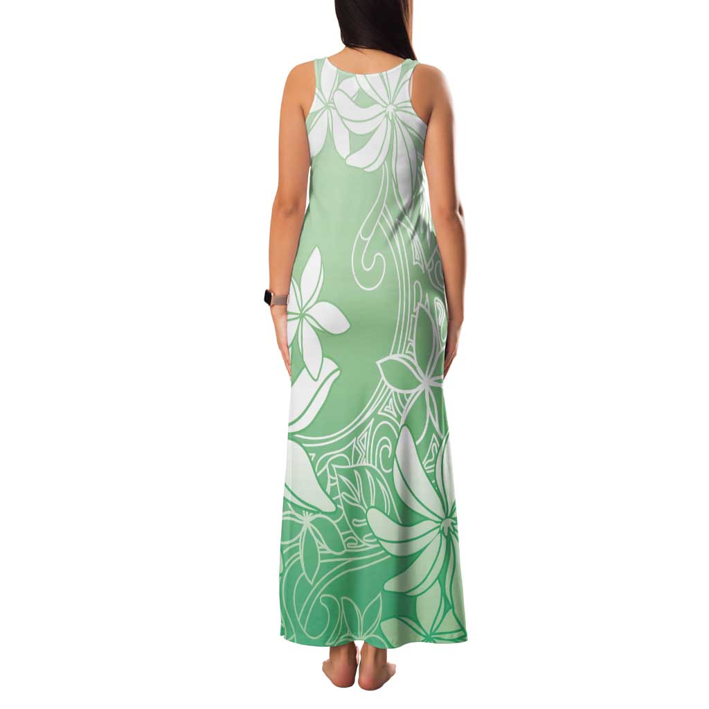 Tiare Tahiti Tank Maxi Dress Matcha Polynesia Motifs LT05 - Polynesian Pride