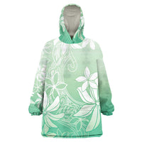 Tiare Tahiti Wearable Blanket Hoodie Matcha Polynesia Motifs LT05 One Size Green - Polynesian Pride