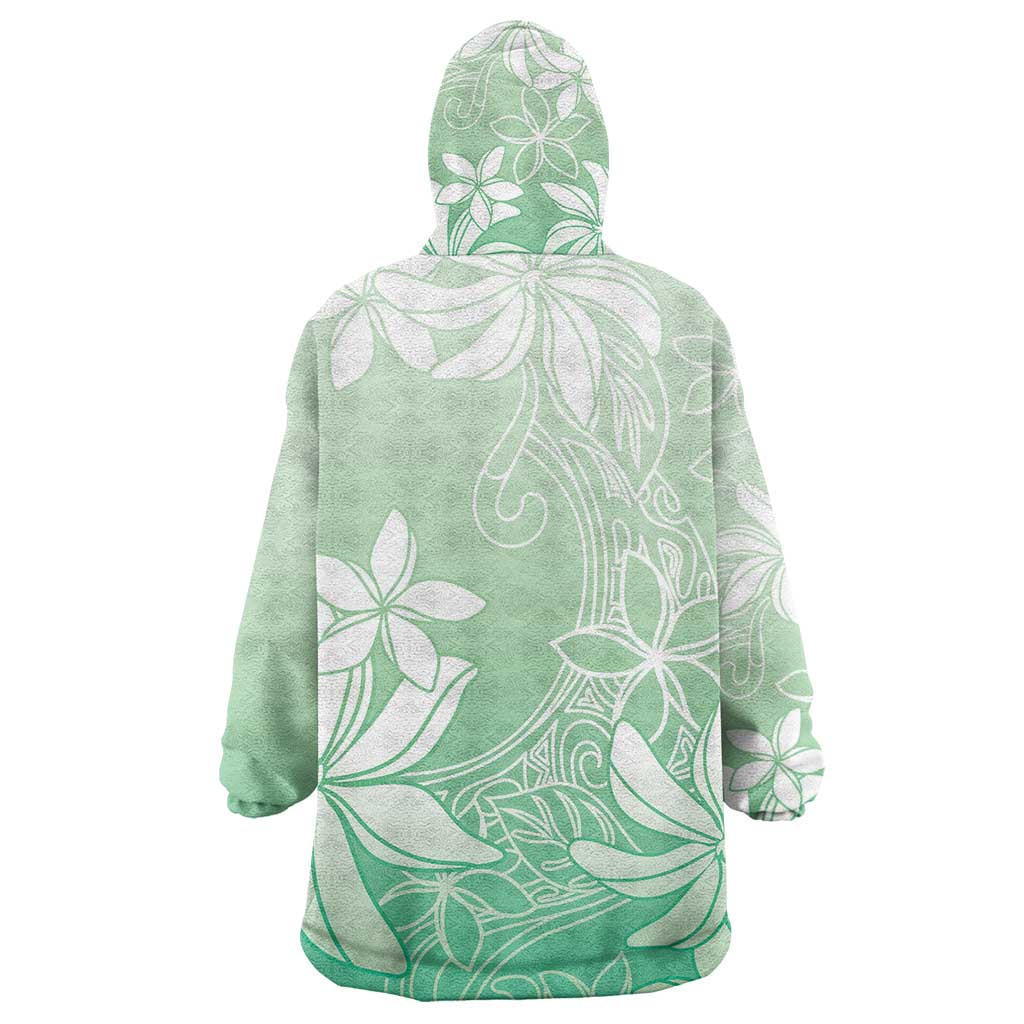 Tiare Tahiti Wearable Blanket Hoodie Matcha Polynesia Motifs LT05 - Polynesian Pride