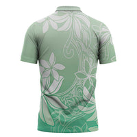 Tiare Tahiti Zipper Polo Shirt Matcha Polynesia Motifs LT05 - Polynesian Pride