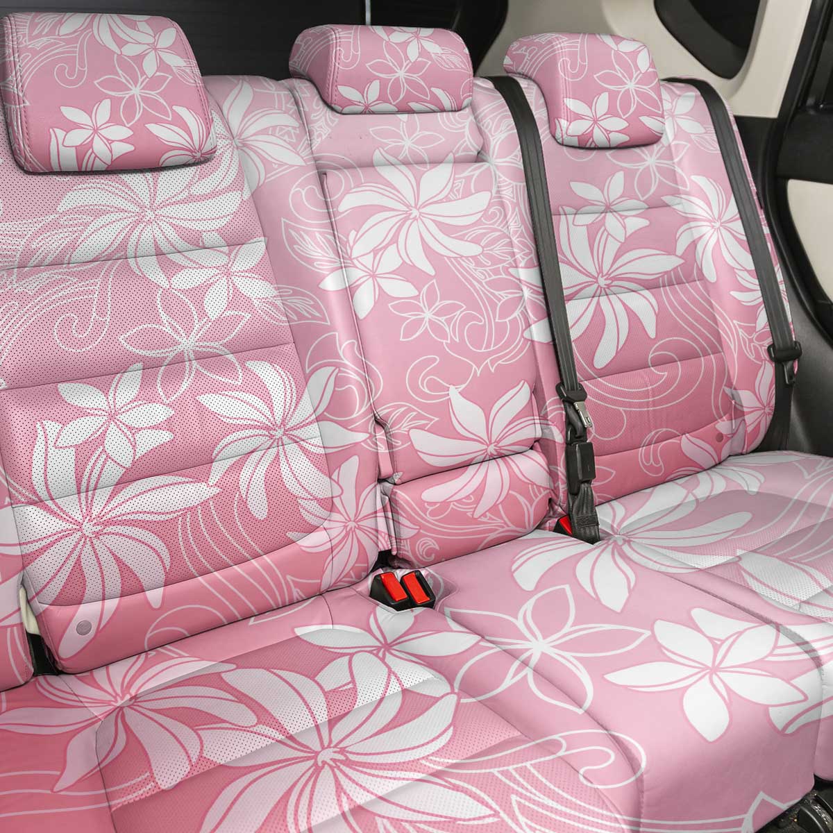 Tiare Tahiti Back Car Seat Cover Pink Polynesia Motifs - Polynesian Pride