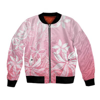 Tiare Tahiti Bomber Jacket Pink Polynesia Motifs - Polynesian Pride