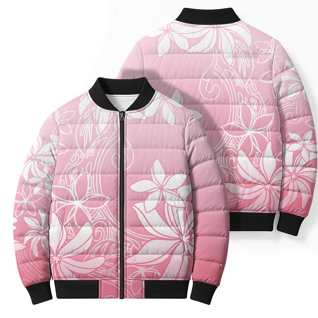 Tiare Tahiti Bomber Puffer Jacket Pink Polynesia Motifs LT05 - Polynesian Pride