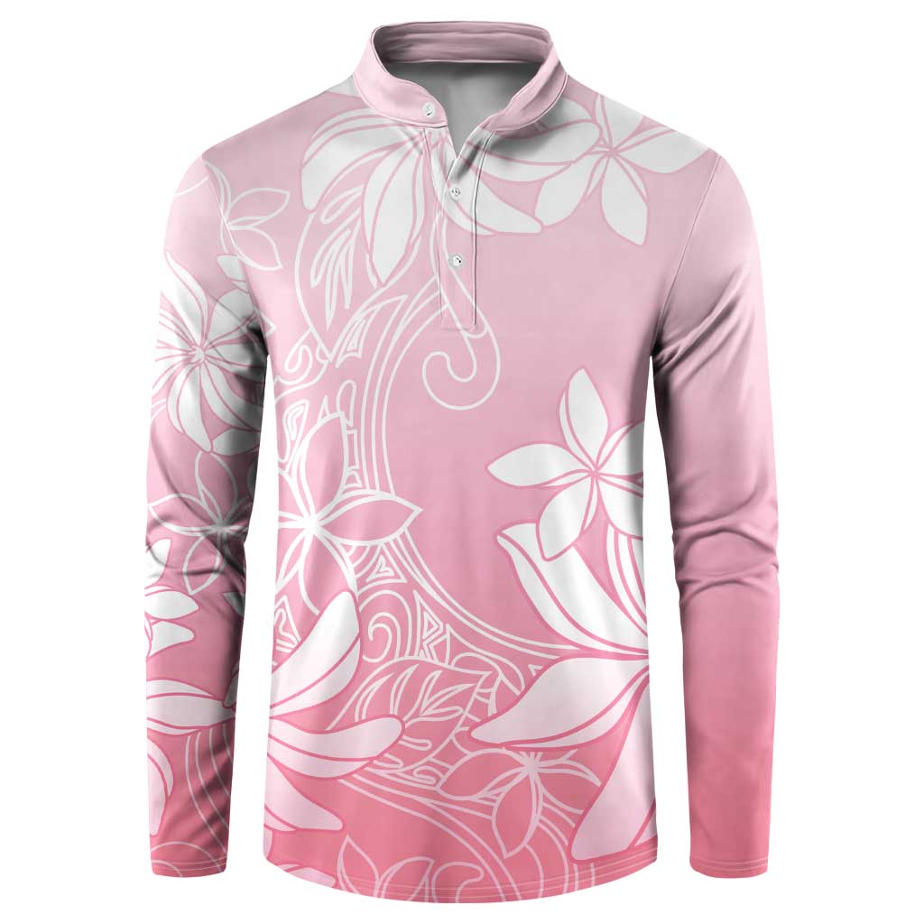 Tiare Tahiti Button Sweatshirt Pink Polynesia Motifs LT05 Pink - Polynesian Pride