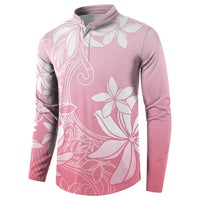 Tiare Tahiti Button Sweatshirt Pink Polynesia Motifs LT05 - Polynesian Pride