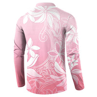 Tiare Tahiti Button Sweatshirt Pink Polynesia Motifs LT05 - Polynesian Pride