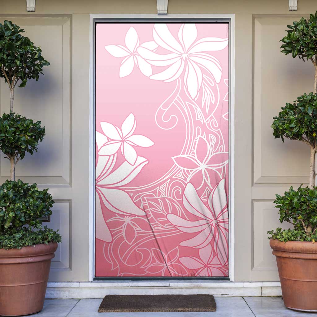 Tiare Tahiti Door Cover Pink Polynesia Motifs LT05 Pink - Polynesian Pride