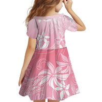 Tiare Tahiti Family Matching Off The Shoulder Long Sleeve Dress and Hawaiian Shirt Pink Polynesia Motifs - Polynesian Pride