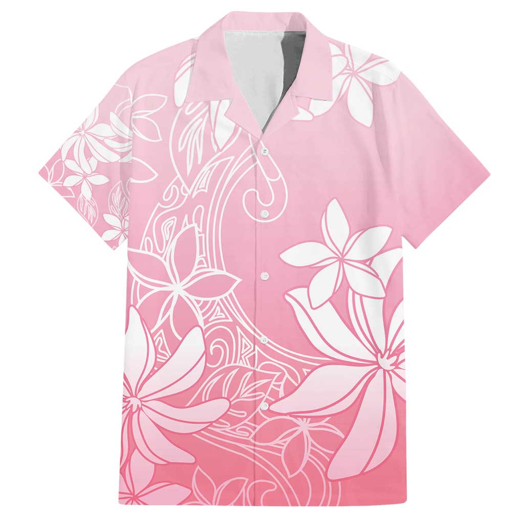 Tiare Tahiti Family Matching Summer Maxi Dress and Hawaiian Shirt Pink Polynesia Motifs - Polynesian Pride
