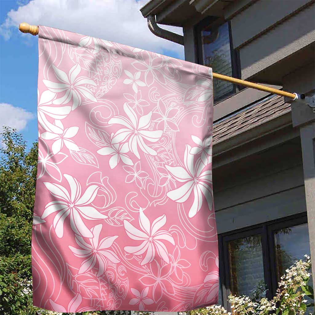Tiare Tahiti Garden Flag Pink Polynesia Motifs - Polynesian Pride