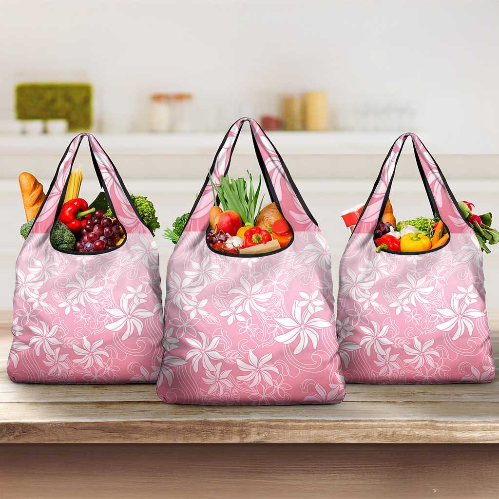 Tiare Tahiti Grocery Bag Pink Polynesia Motifs LT05 3-pack One Size Pink - Polynesian Pride