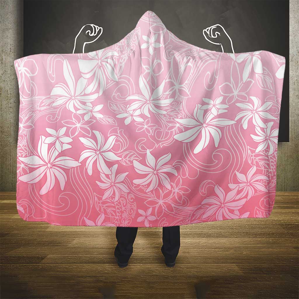 Tiare Tahiti Hooded Blanket Pink Polynesia Motifs - Polynesian Pride