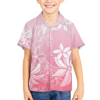 Tiare Tahiti Kid Hawaiian Shirt Pink Polynesia Motifs - Polynesian Pride