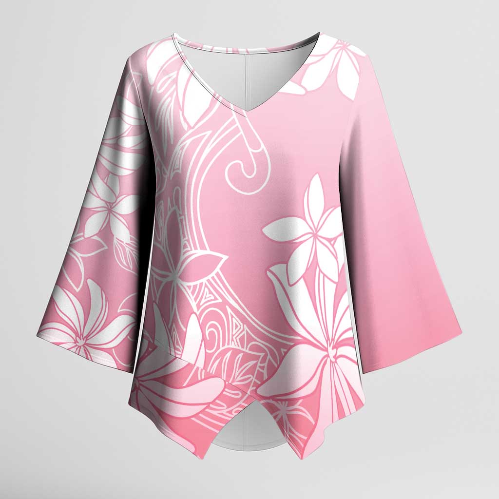 Tiare Tahiti Kimono Sleeve Blouse Pink Polynesia Motifs LT05 Female Pink - Polynesian Pride