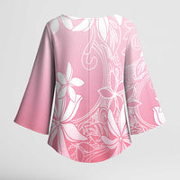 Tiare Tahiti Kimono Sleeve Blouse Pink Polynesia Motifs LT05 - Polynesian Pride