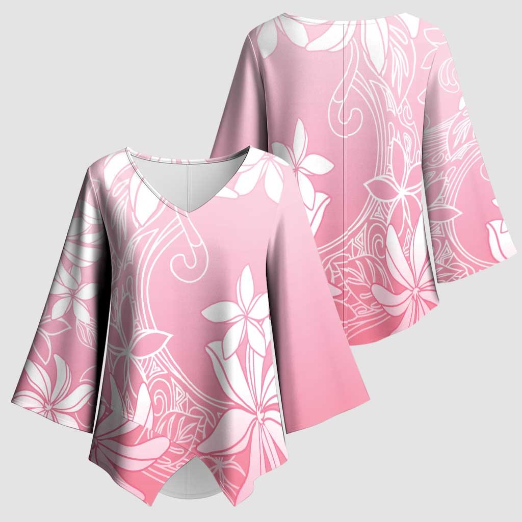 Tiare Tahiti Kimono Sleeve Blouse Pink Polynesia Motifs LT05 - Polynesian Pride