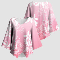 Tiare Tahiti Kimono Sleeve Blouse Pink Polynesia Motifs LT05 - Polynesian Pride