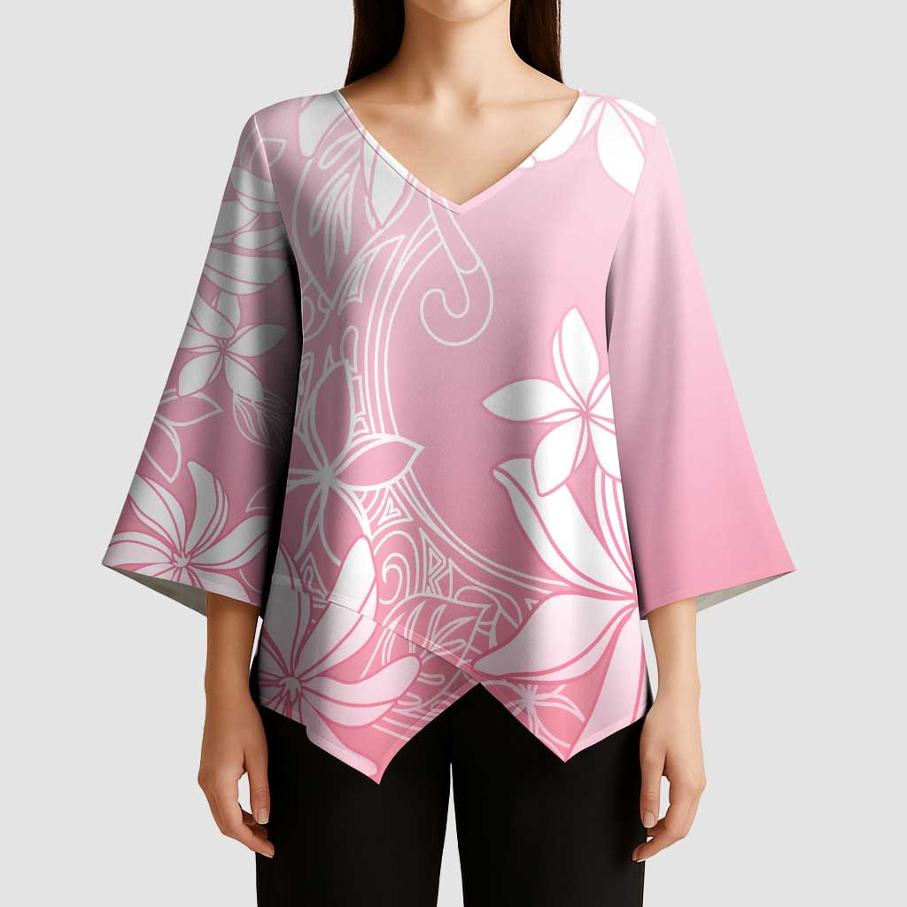 Tiare Tahiti Kimono Sleeve Blouse Pink Polynesia Motifs LT05 - Polynesian Pride