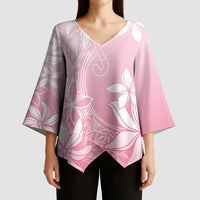 Tiare Tahiti Kimono Sleeve Blouse Pink Polynesia Motifs LT05 - Polynesian Pride