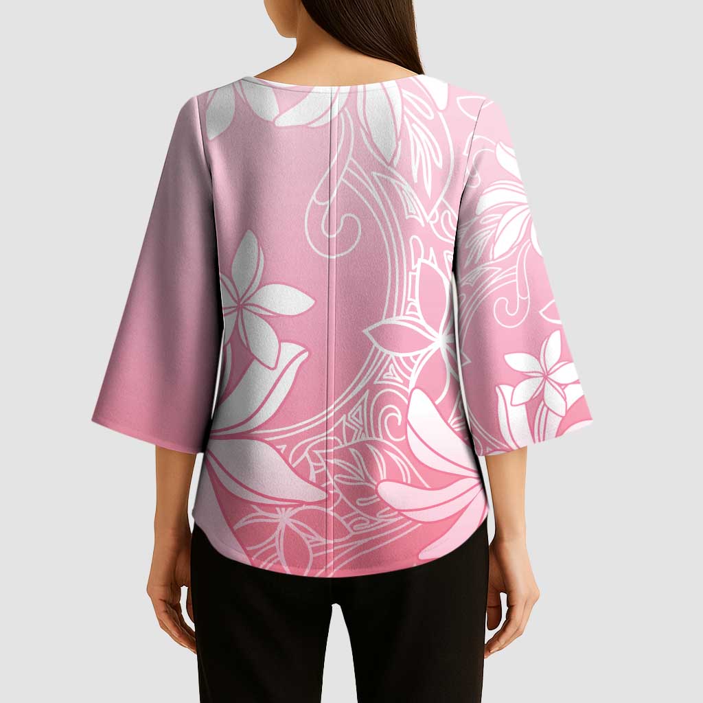 Tiare Tahiti Kimono Sleeve Blouse Pink Polynesia Motifs LT05 - Polynesian Pride