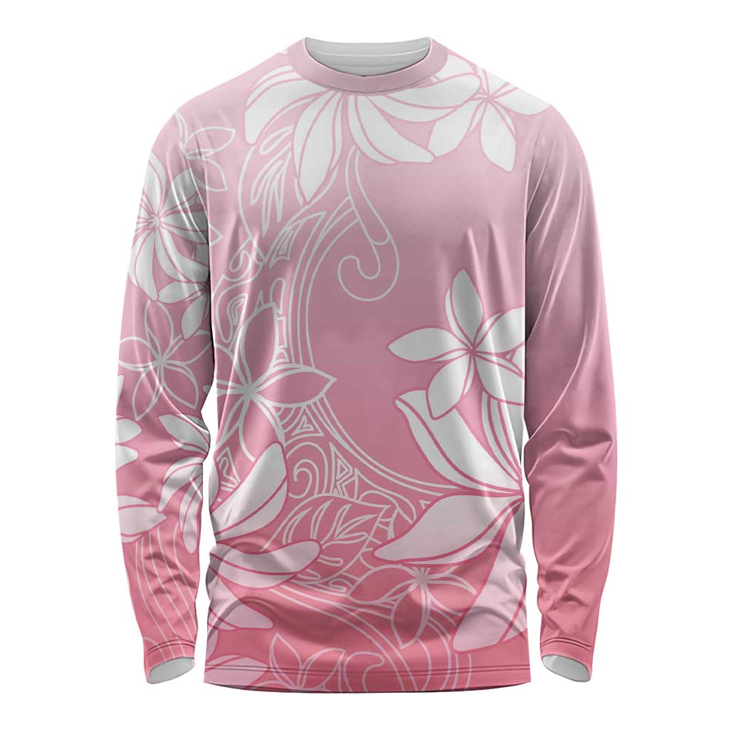 Tiare Tahiti Long Sleeve Shirt Pink Polynesia Motifs LT05 Unisex Pink - Polynesian Pride