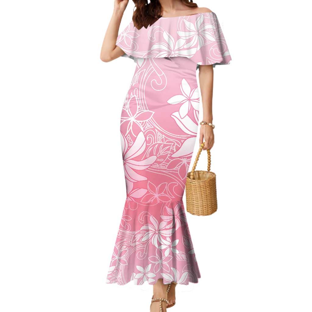 Tiare Tahiti Mermaid Dress Pink Polynesia Motifs - Polynesian Pride