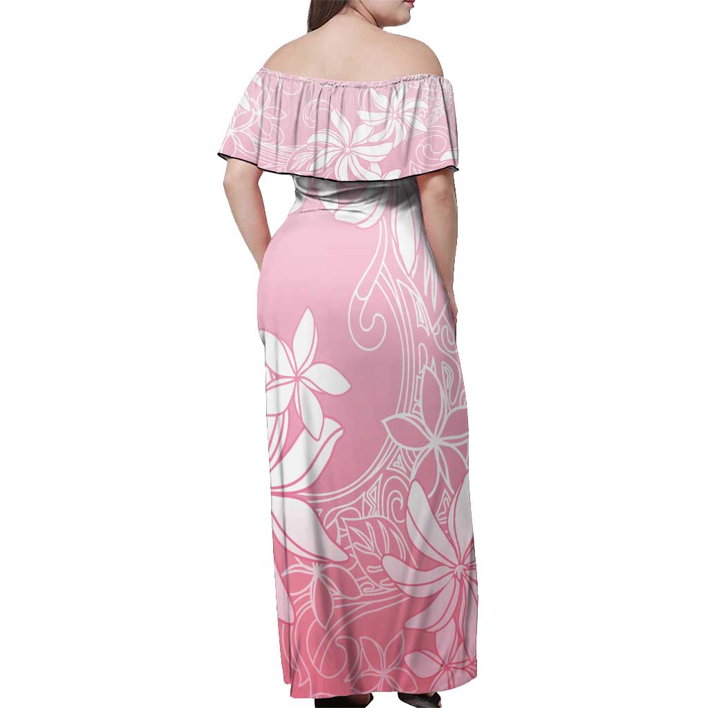 Tiare Tahiti Off Shoulder Maxi Dress Pink Polynesia Motifs LT05 - Polynesian Pride