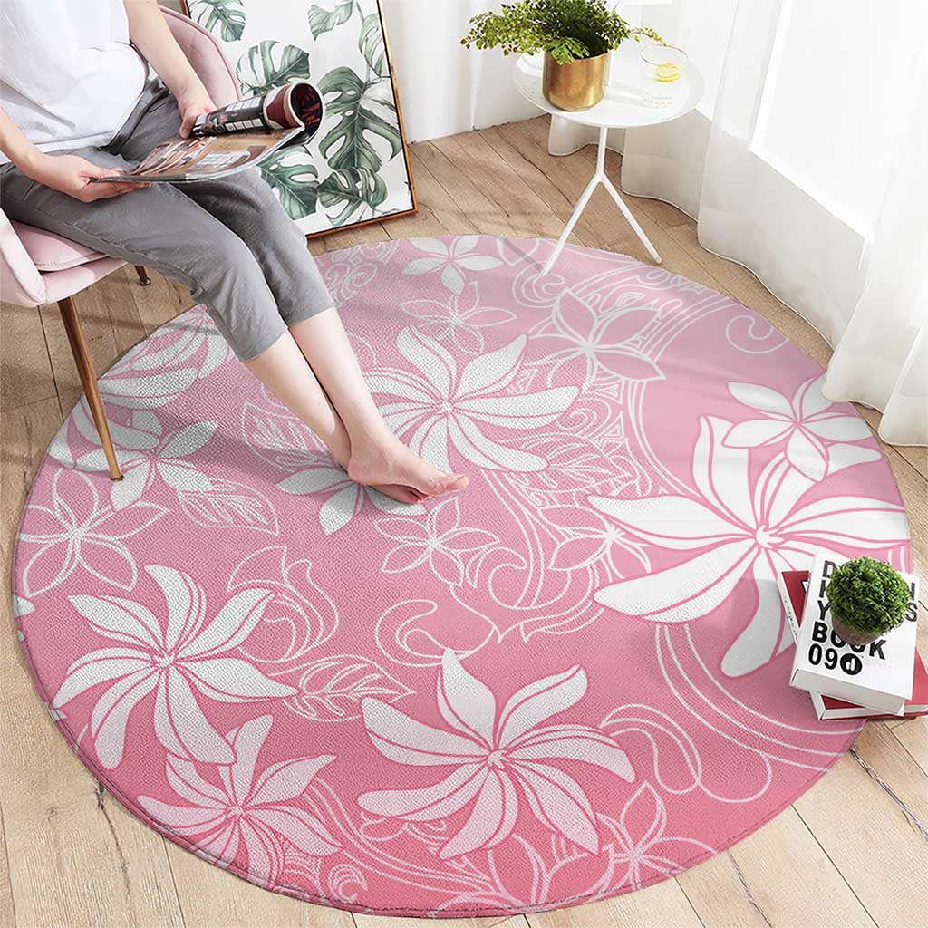 Tiare Tahiti Round Carpet Pink Polynesia Motifs - Polynesian Pride