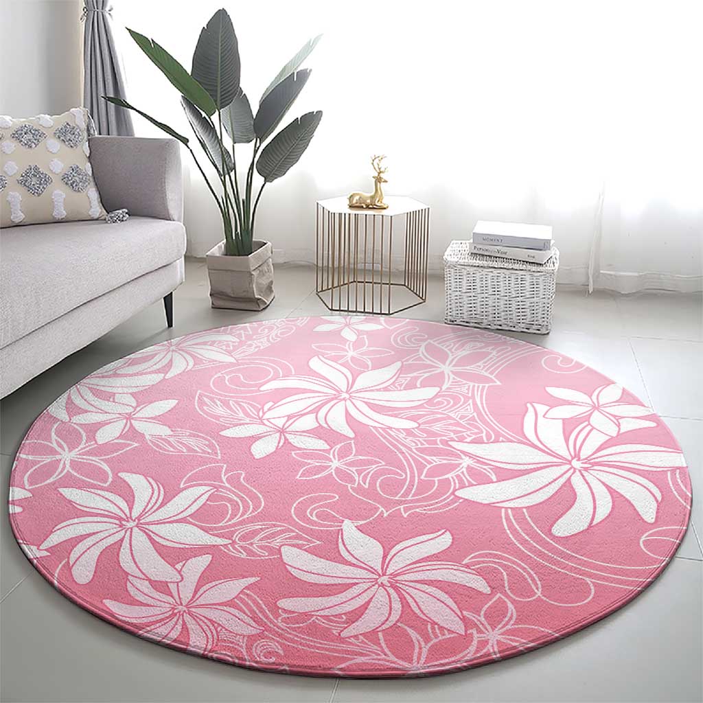 Tiare Tahiti Round Carpet Pink Polynesia Motifs - Polynesian Pride