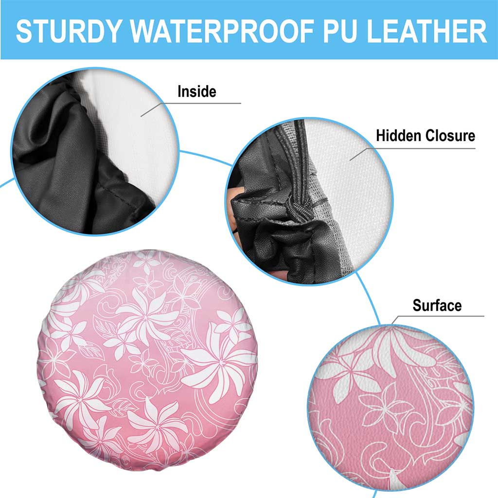 Tiare Tahiti Spare Tire Cover Pink Polynesia Motifs - Polynesian Pride