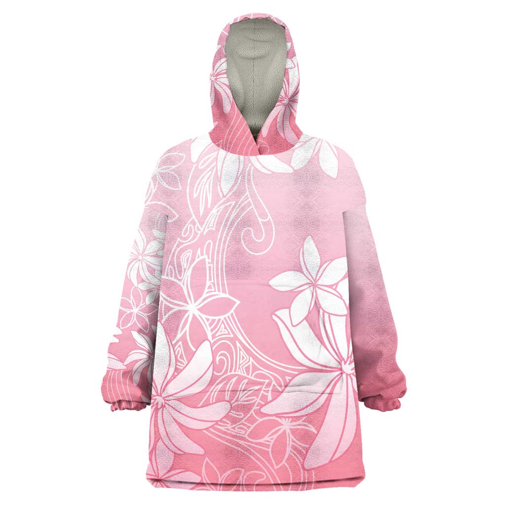 Tiare Tahiti Wearable Blanket Hoodie Pink Polynesia Motifs LT05 One Size Pink - Polynesian Pride