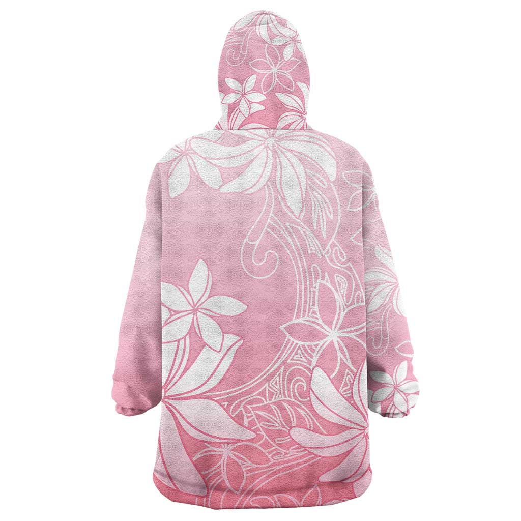 Tiare Tahiti Wearable Blanket Hoodie Pink Polynesia Motifs LT05 - Polynesian Pride